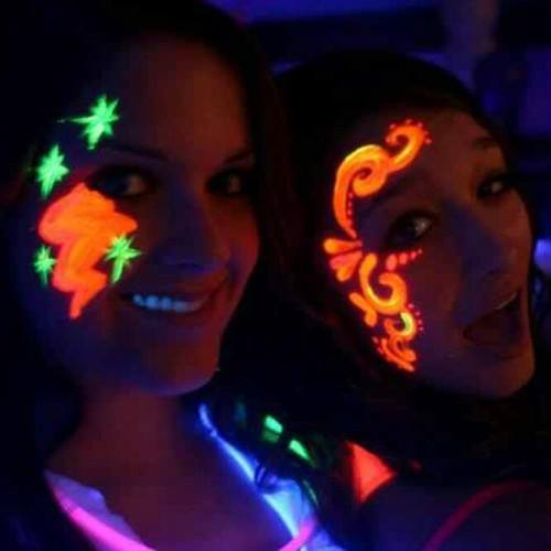 Blacklight face painting party